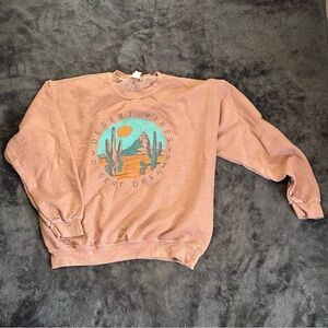Altar’d State “Desert Vibes” Garment-Dyed Mauve Sweatshirt